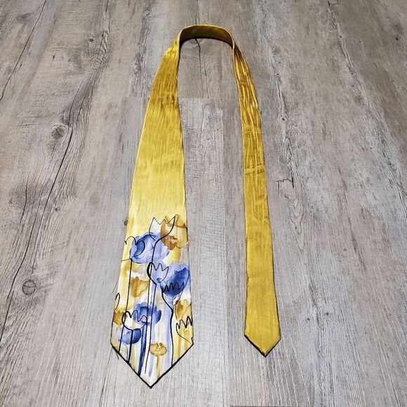 Jerry Garcia Limited Edition Red Meadow Collection Forty Gold Tie 60" x 4" - Picture 2 of 5